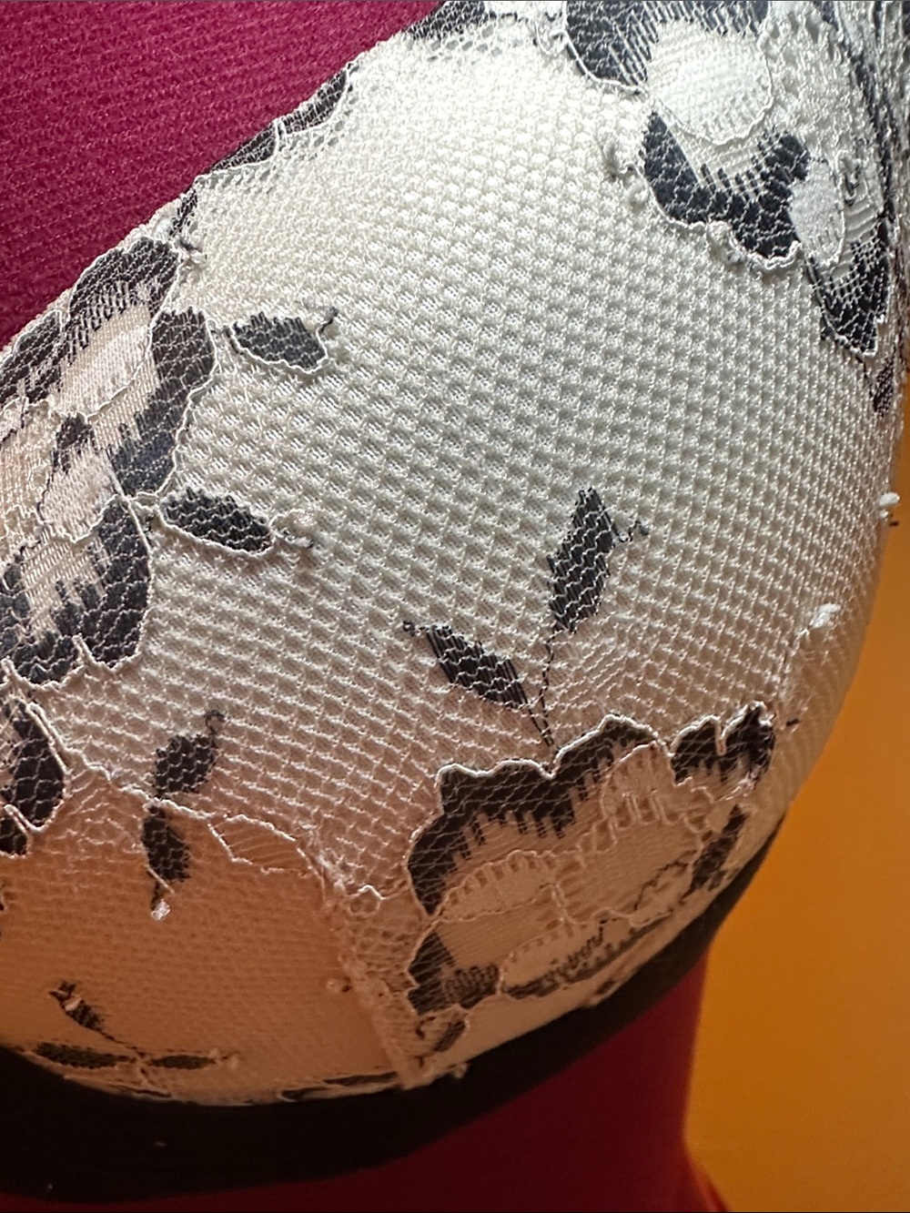 Victoria's Secret Body by Victoria Lined Demi Bra Black Lace White Overlay - Picture 5 of 13